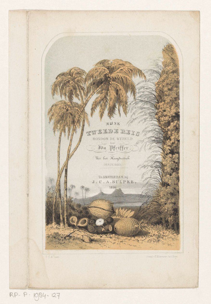 Tropická krajina Titulní strana pro: Ida Pfeiffer, Moje druhá cesta kolem světa, 1856 od Carel Christiaan Antony Last