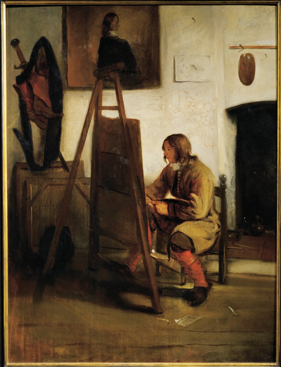 Mladý malíř v ateliéru (malba na plátno) od Carel Fabritius