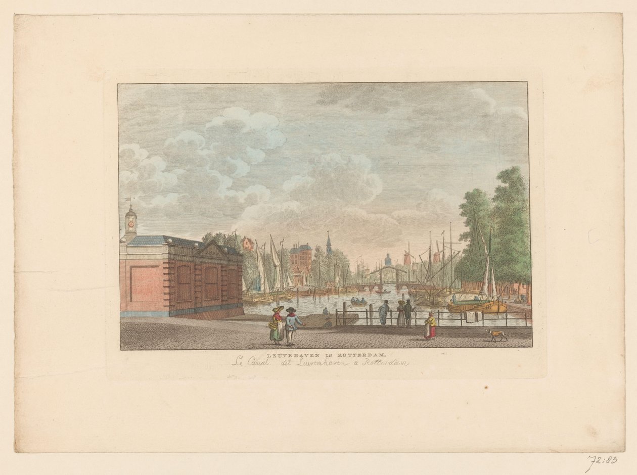 Pohled na Leuvehaven v Rotterdamu Leuvehaven v Rotterdamu / La canal dit Leuvehaven a Rotterdam (název na objektu) od Carel Frederik Bendorp (I)
