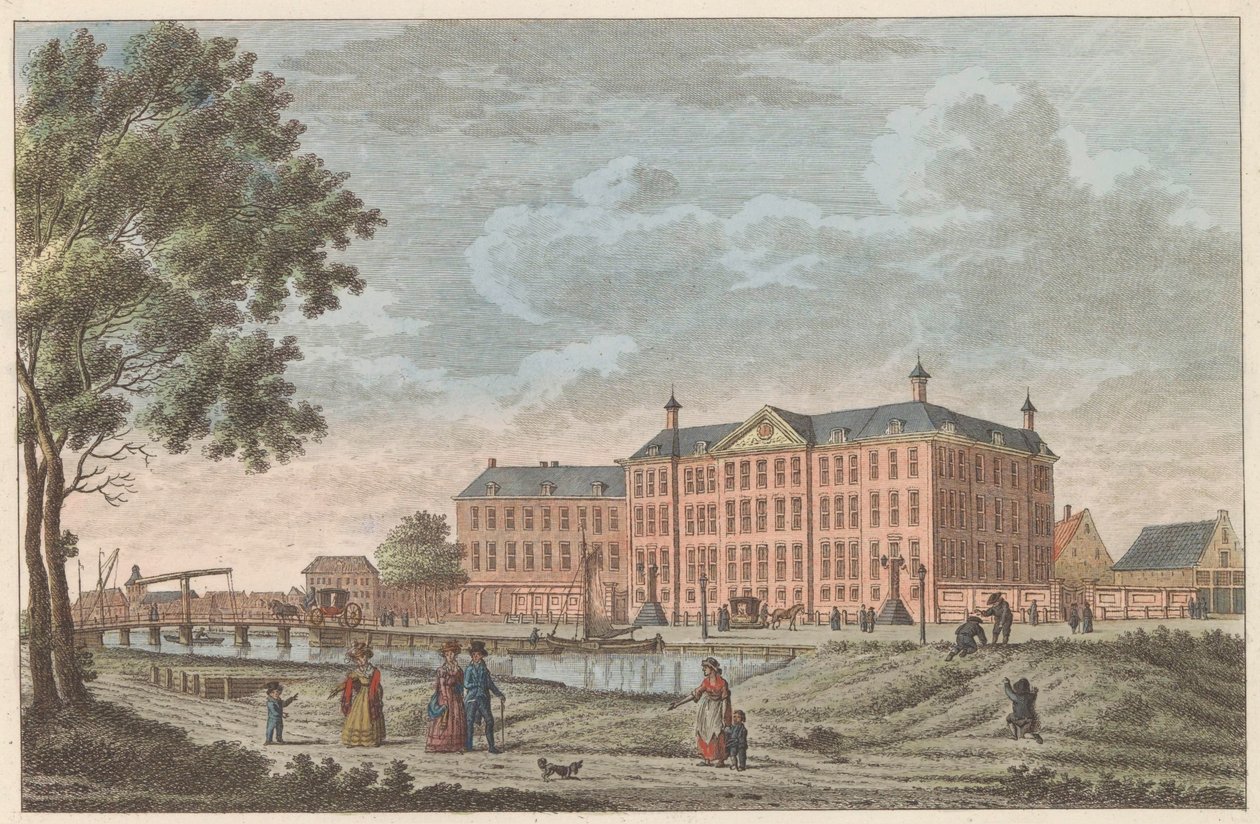 Lutherse Diaconiehuis te Amsterdam, ca. 1790 Luthersche Diaconie en Bestedelingenhuis te Amsterdam / Hospic pro luteránské sirotky a penzion pro stáří tohoto náboženství (název na předmětu) od Carel Frederik Bendorp (I)
