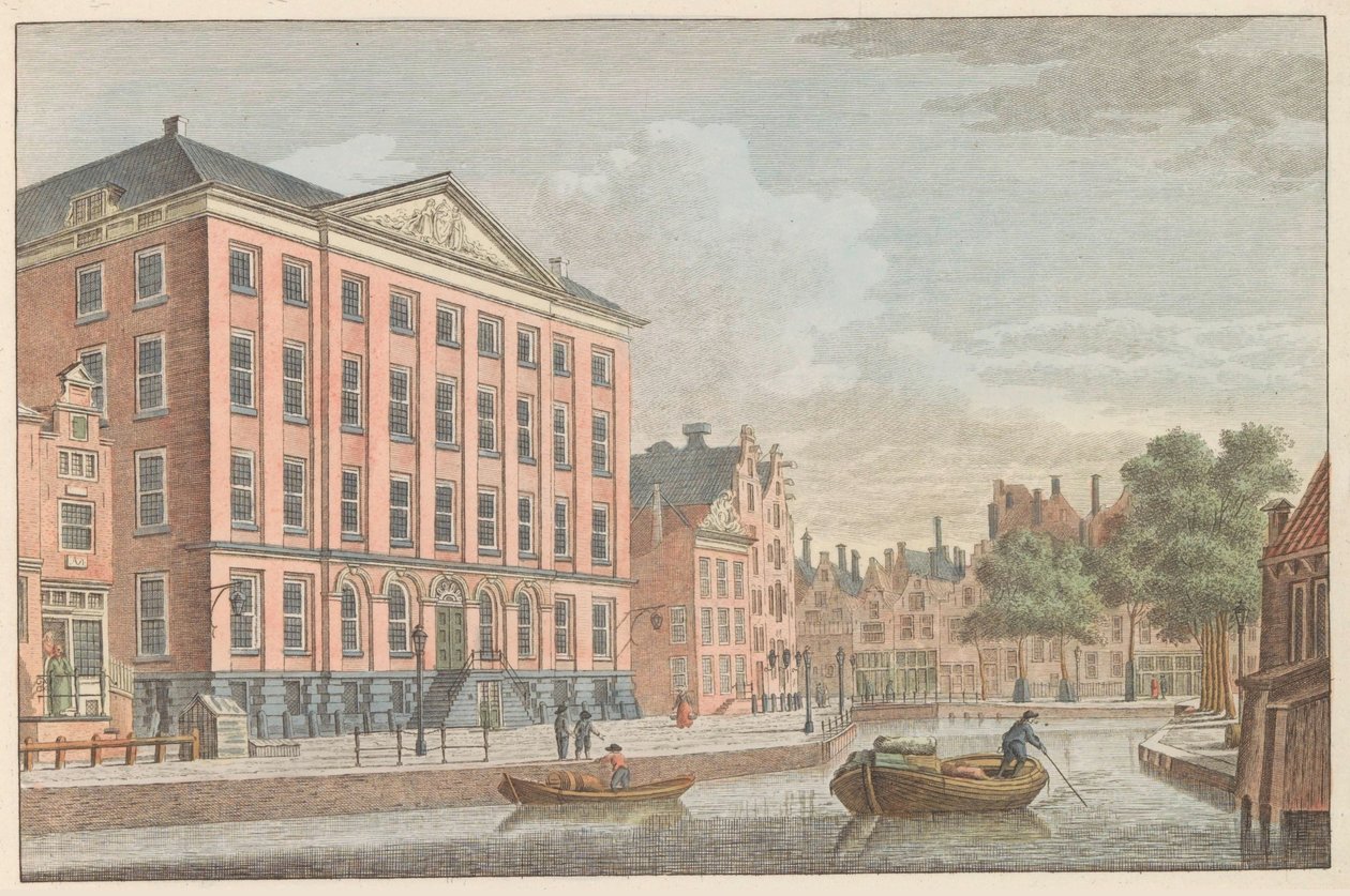 Římskokatolický panenský dům v Amsterdamu, asi 1790 R.C. Panenský dům v Amsterdamu. / Hospice Catolique dite Maison des Vierges à Amsterdam (název na objektu) od Carel Frederik Bendorp (I)