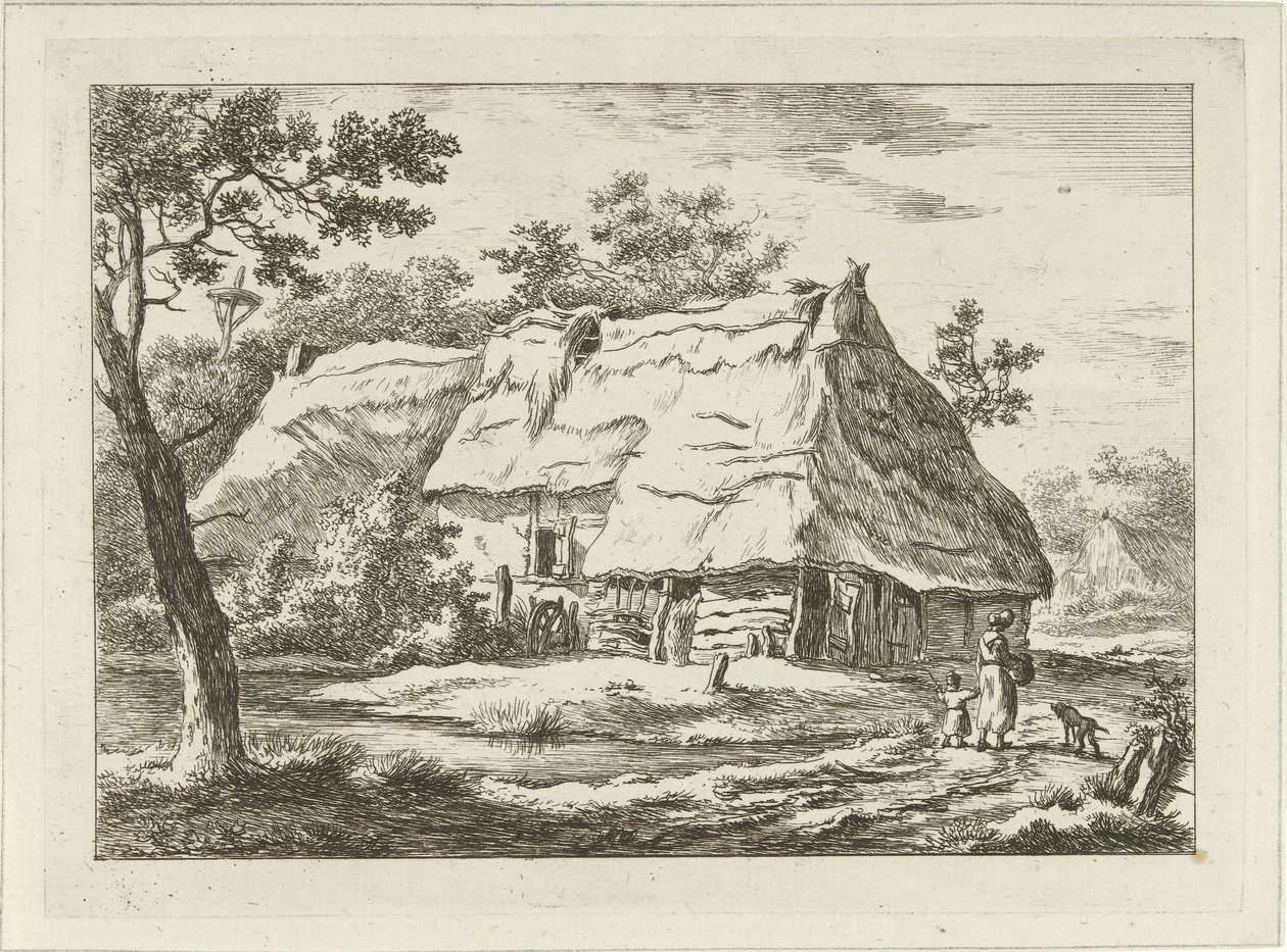 Žena s dítětem na farmě Krajiny (1-6) (název série) od Carel Lodewijk Hansen