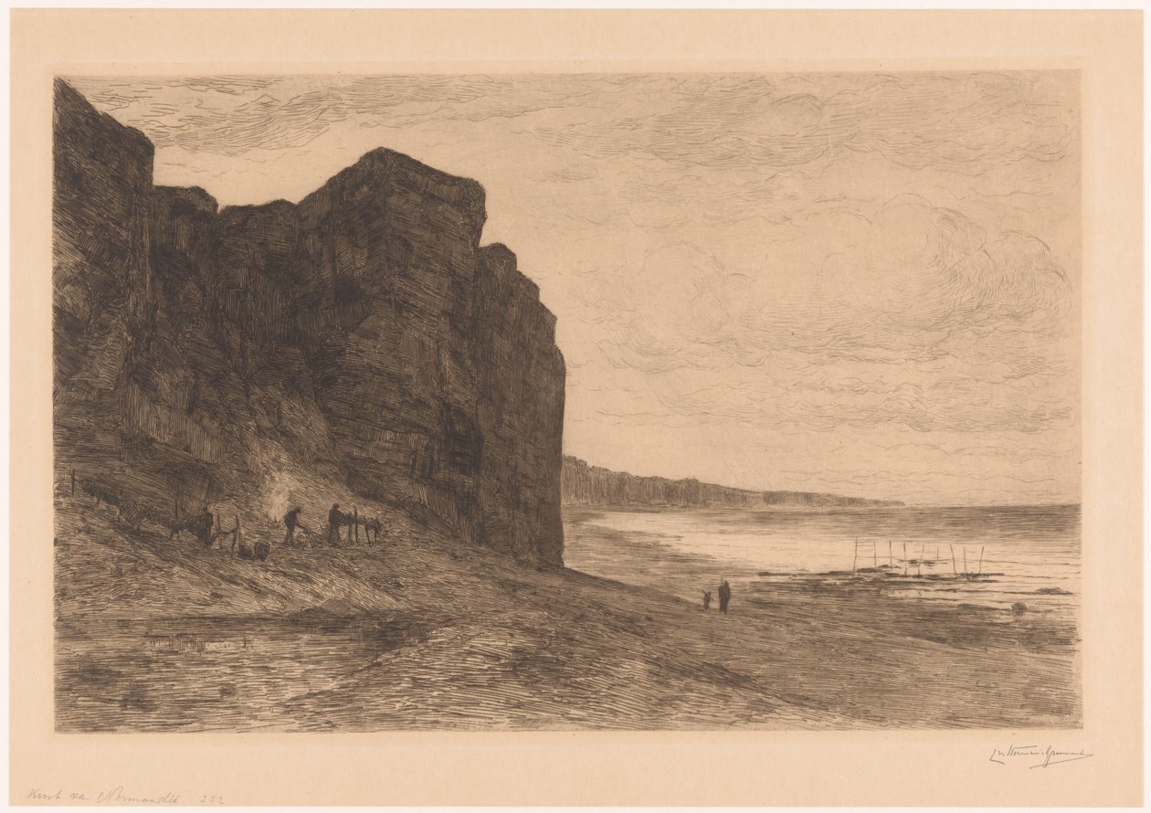Rotskust bij Veules Útesy poblíž Veules, pobřeží Normandie (původní název) od Carel Nicolaas Storm van 