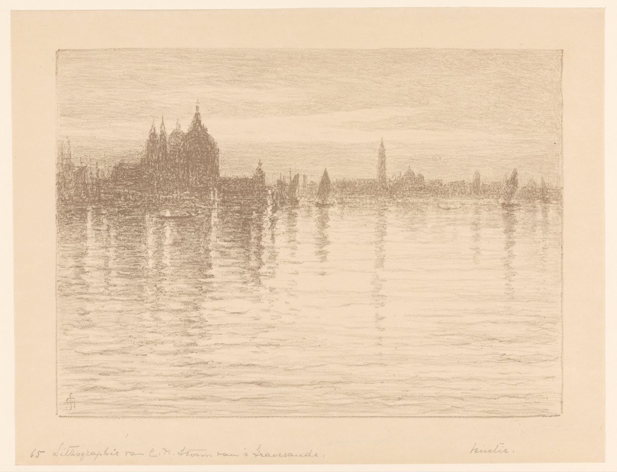 Pohled na baziliku Santa Maria della Salute z vody od Carel Nicolaas Storm van 