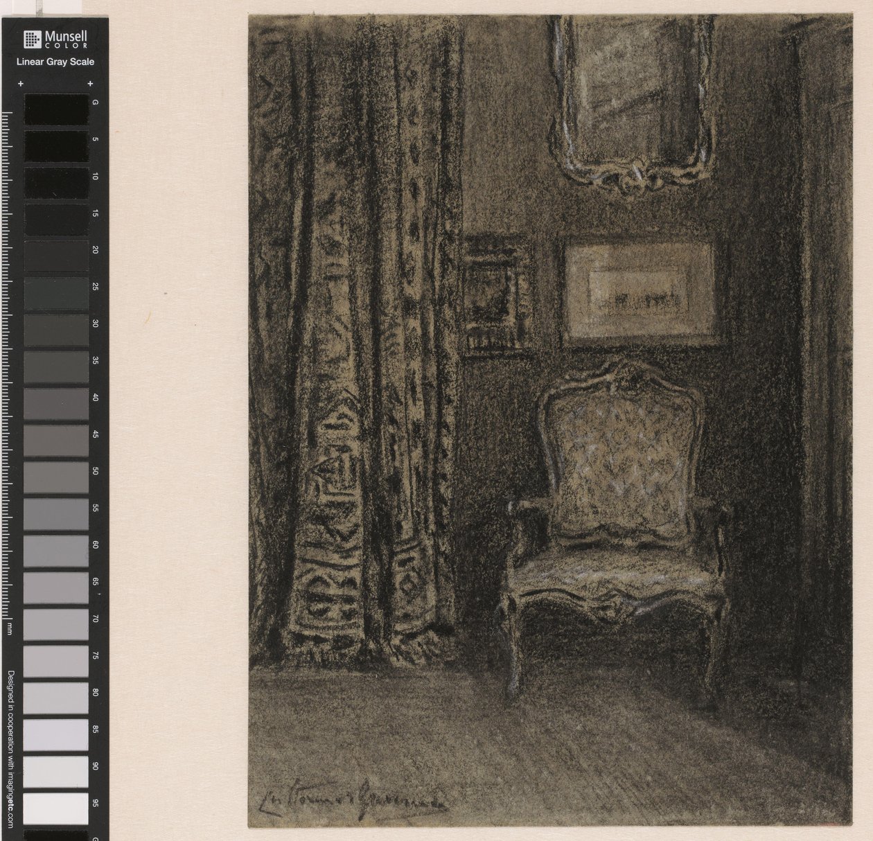 Kamerinterieur v de Rue du Trône 190 te Brussel od Carel Nicolaas Storm van 