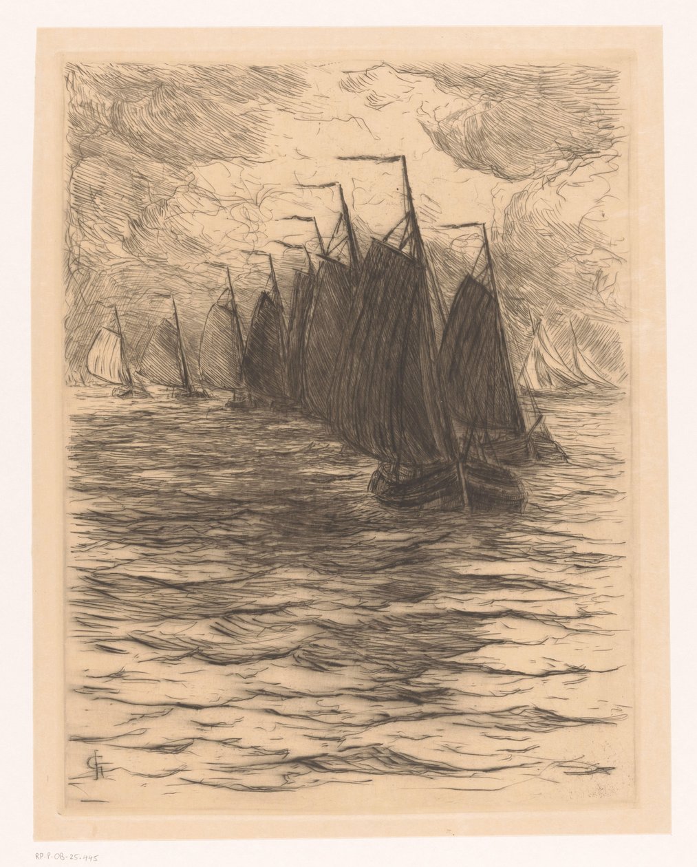 Flotila na moři od Carel Nicolaas Storm van 