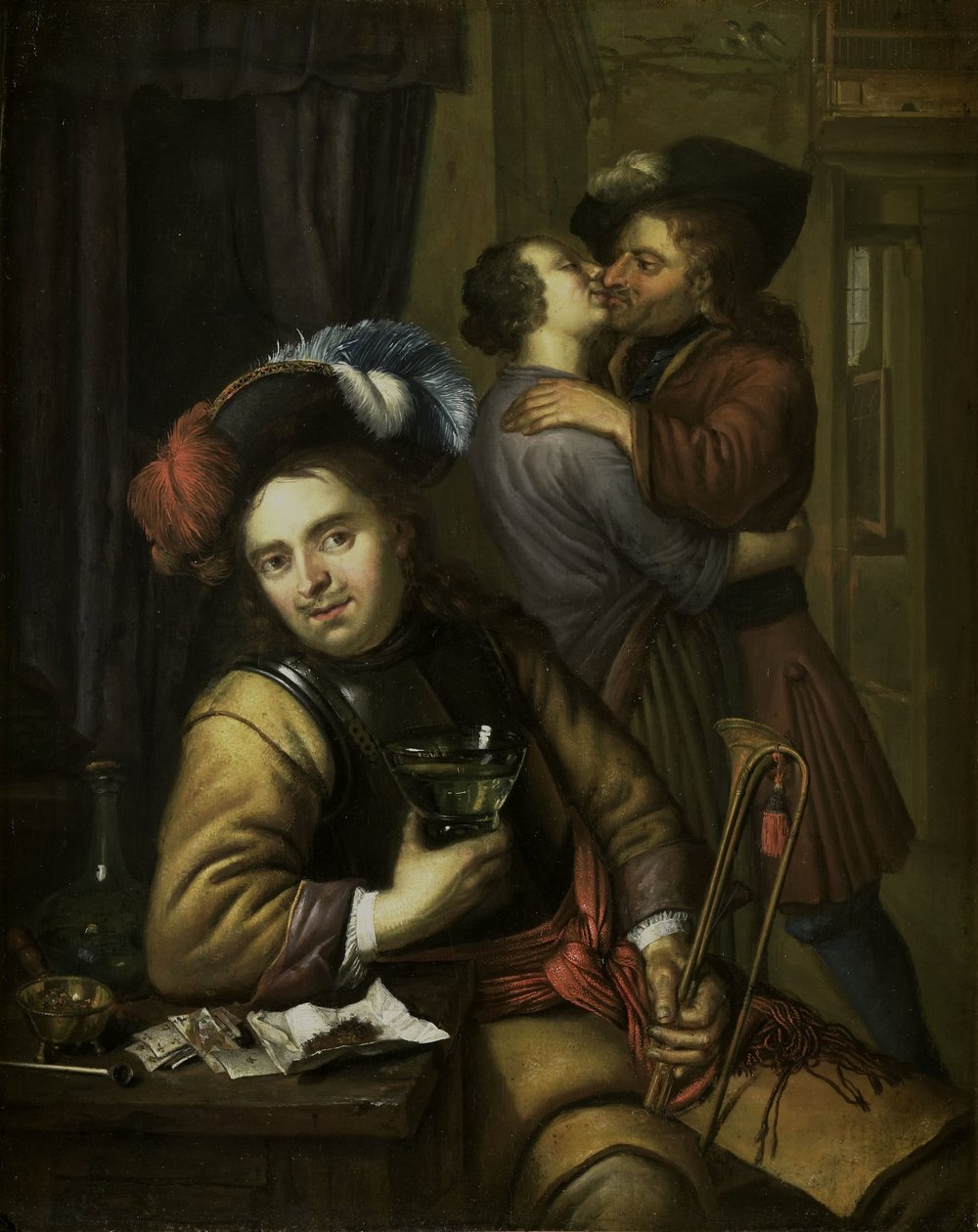 Scéna vojáka od Carel de Moor (II) (attributed to)