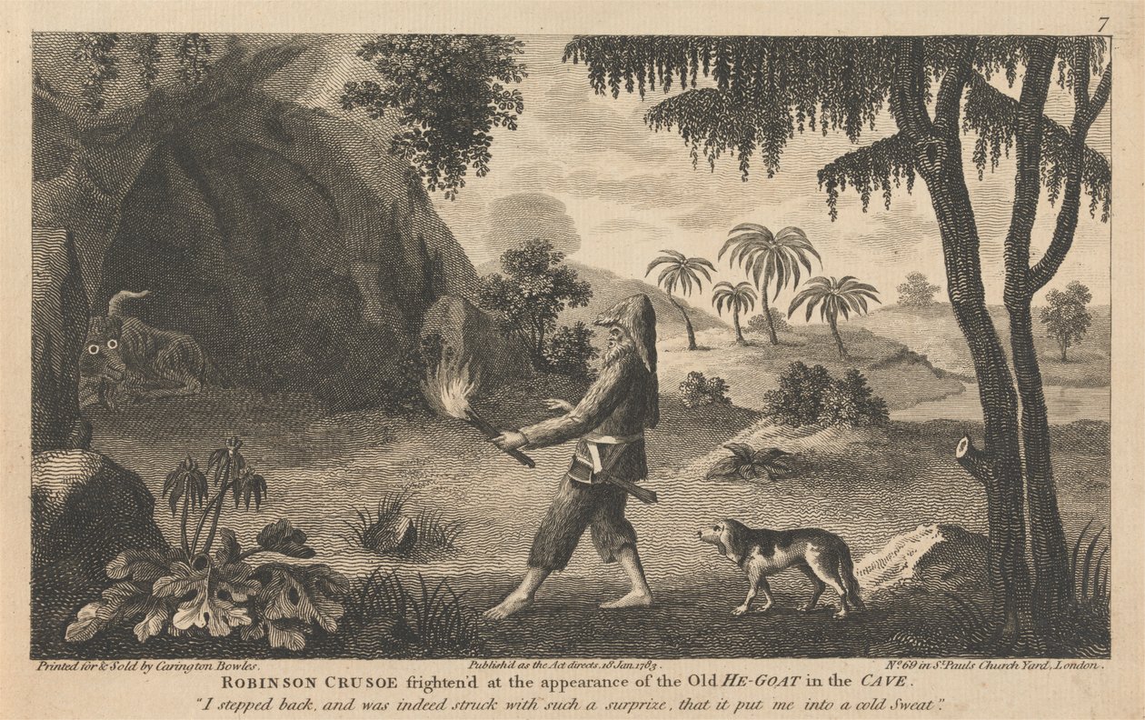 Dvanáct ilustrací Robinsona Crusoe od Carington Bowles