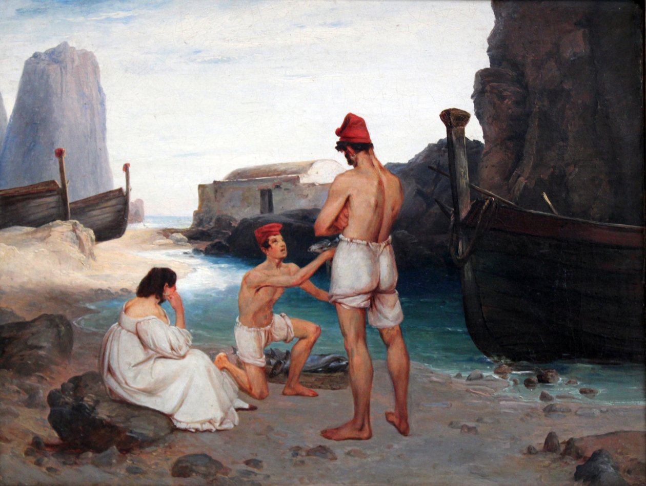 Rybáři na Capri od Carl Blechen