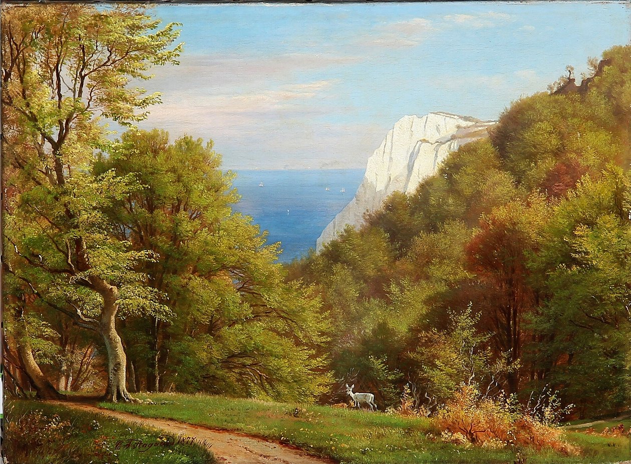 Summer day at Møns Klint English: Summer day at Mens Klint, Denmark od Carl Frederick Aagaard
