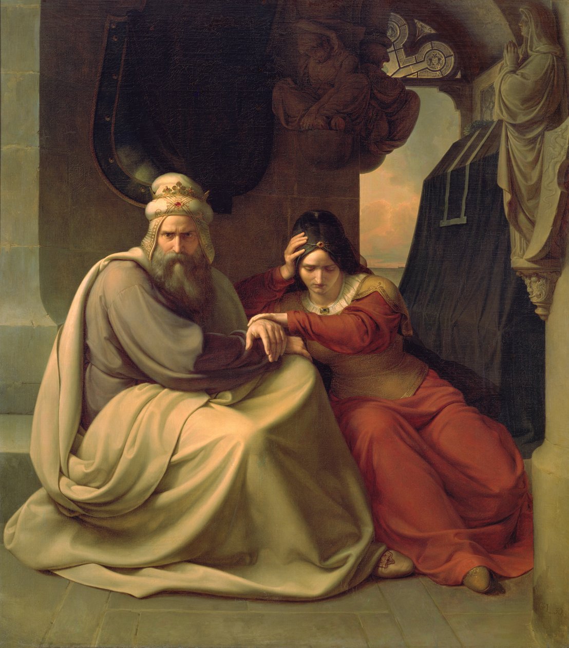 Královský pár truchlí za svou mrtvou dceru, 1830 od Carl Friedrich Lessing
