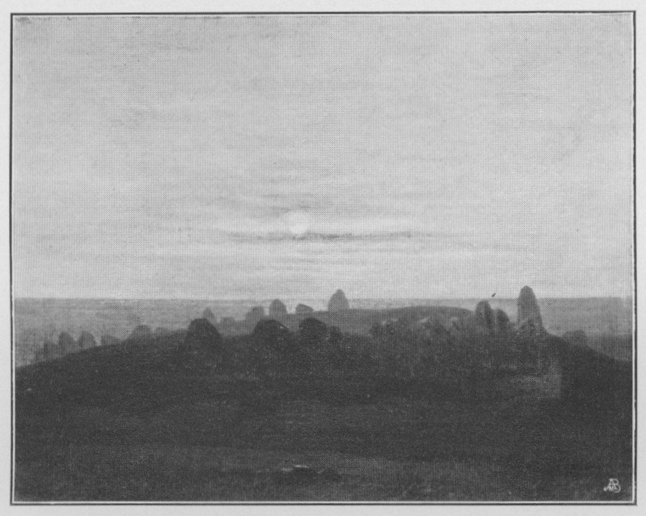 Hunův hrob v měsíčním světle od Carl Gustav Carus