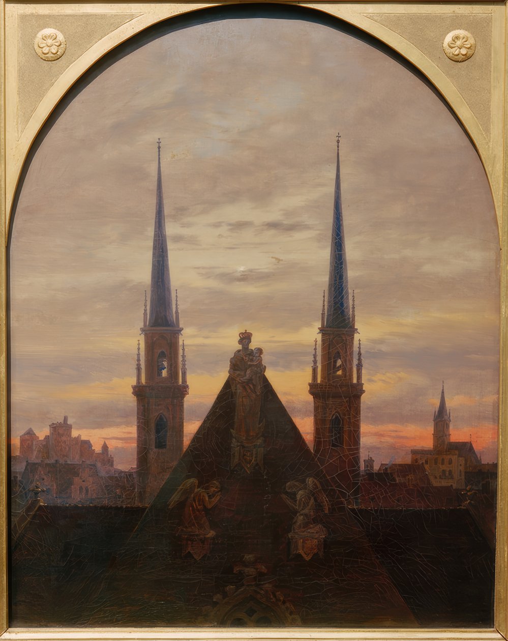 Město za soumraku od Carl Gustav Carus