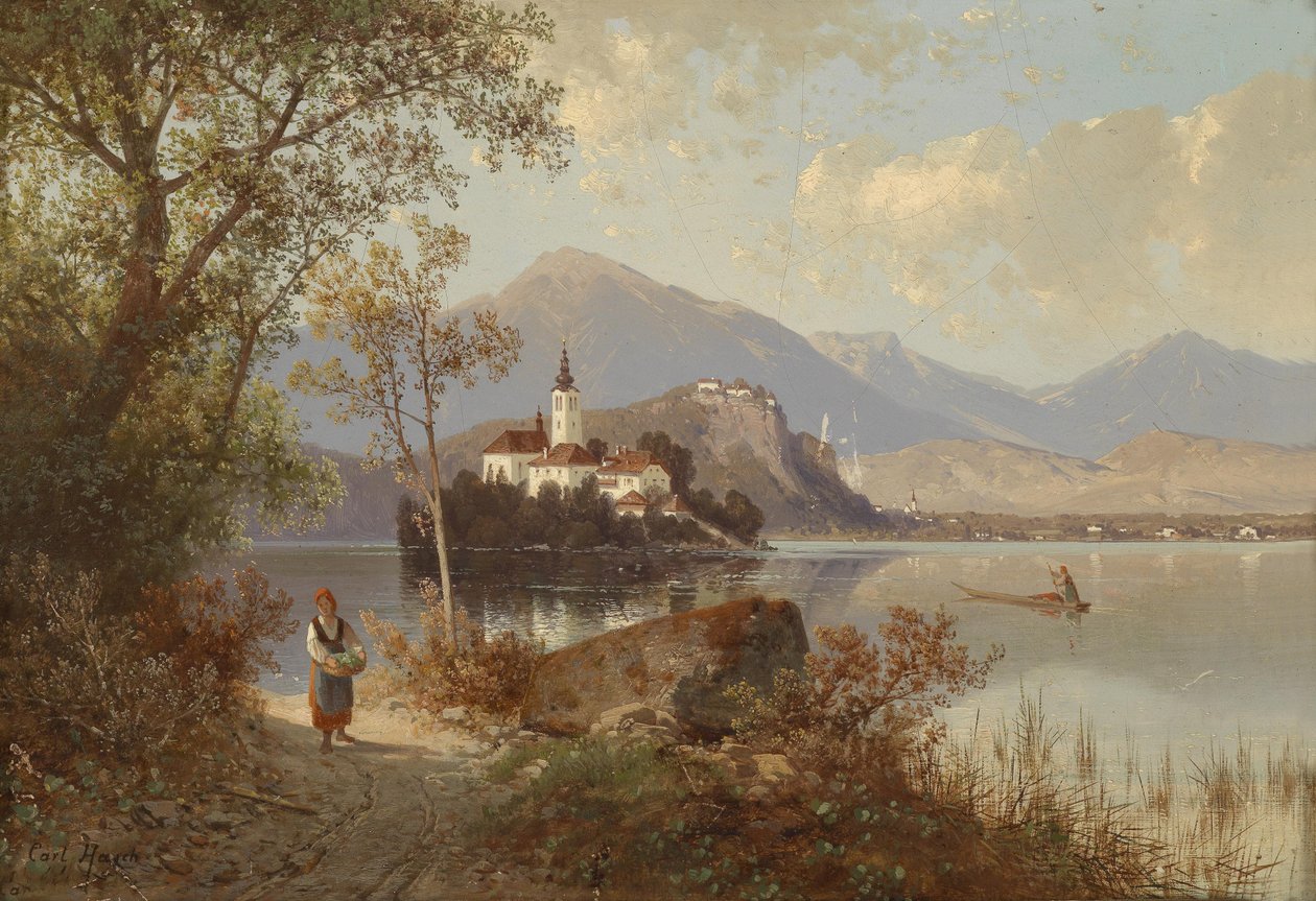 Pohled na jezero Bled od Carl Hasch
