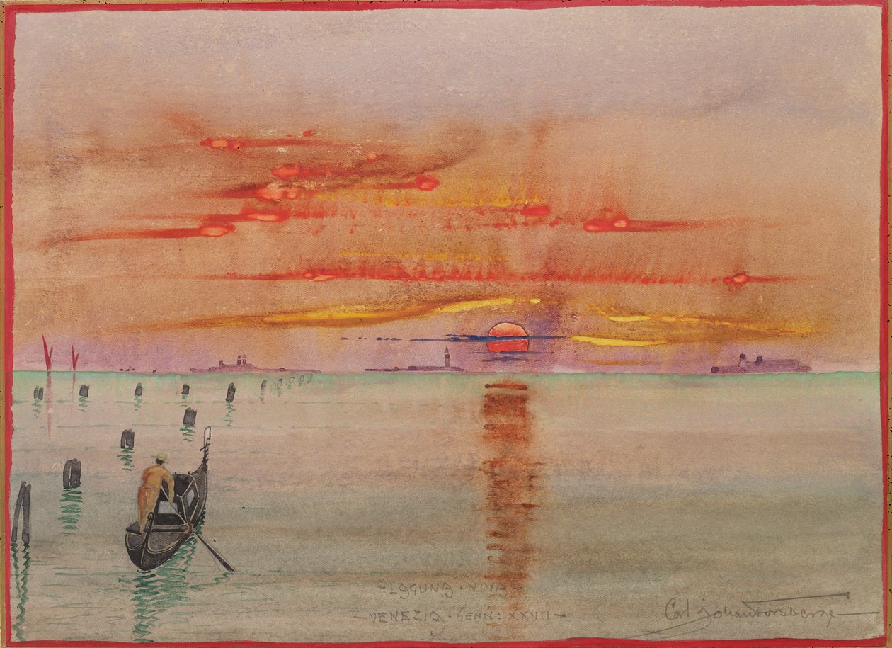 Lake Viva, Benátky, 1927 (wc na papíře) od Carl Johan Forsberg