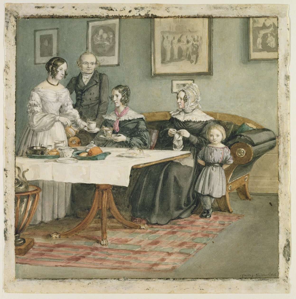 Profesor Johannes Classen (1805-91) a rodina, 1840 od Carl Julius Milde