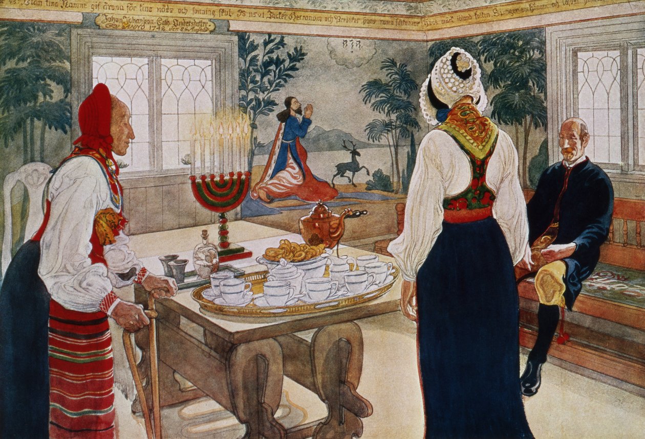 Hornická chata, z komerčně tištěného portfolia, vydané v roce 1939 od Carl Larsson