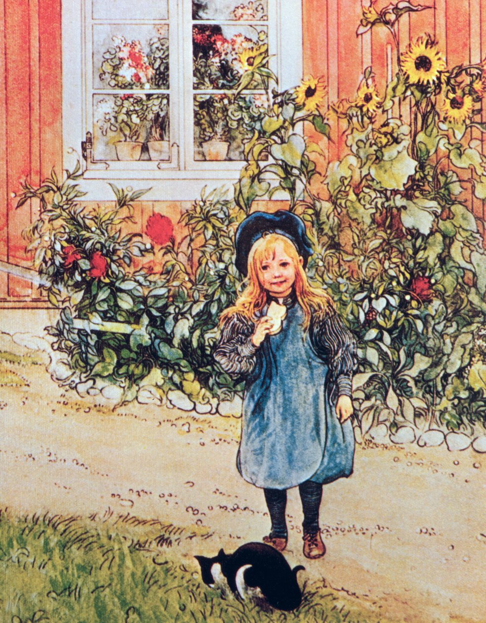 Brita se slunečnicemi od Carl Larsson