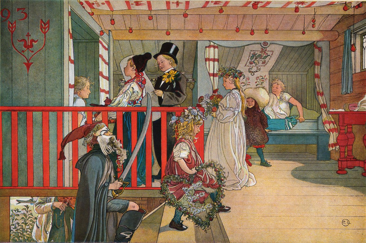 Svátek ve skladišti od Carl Larsson