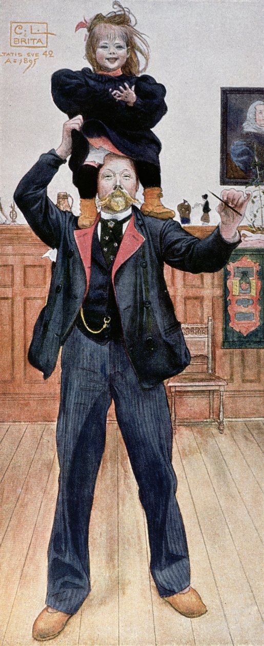 Autoportrét umělce s jeho dcerou Britou, 1899 od Carl Larsson