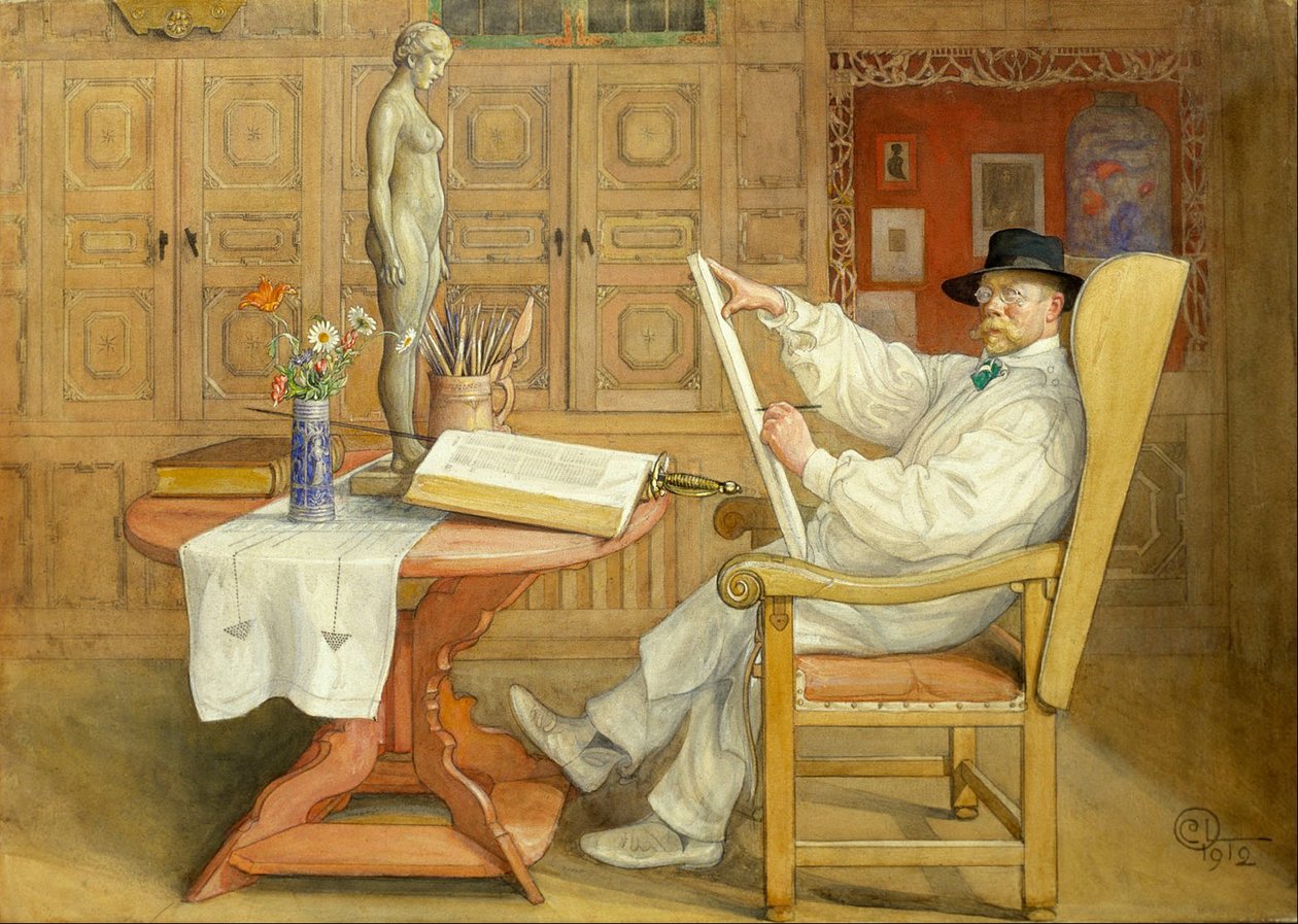 Autoportrét (v novém studiu) od Carl Larsson