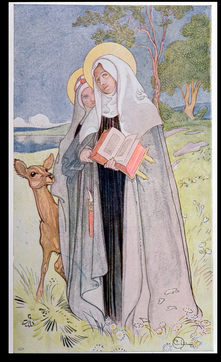Svatá Brigita Švédská (asi 1302-73) ilustrace z knihy o slavných švédských ženách, 1900 od Carl Larsson