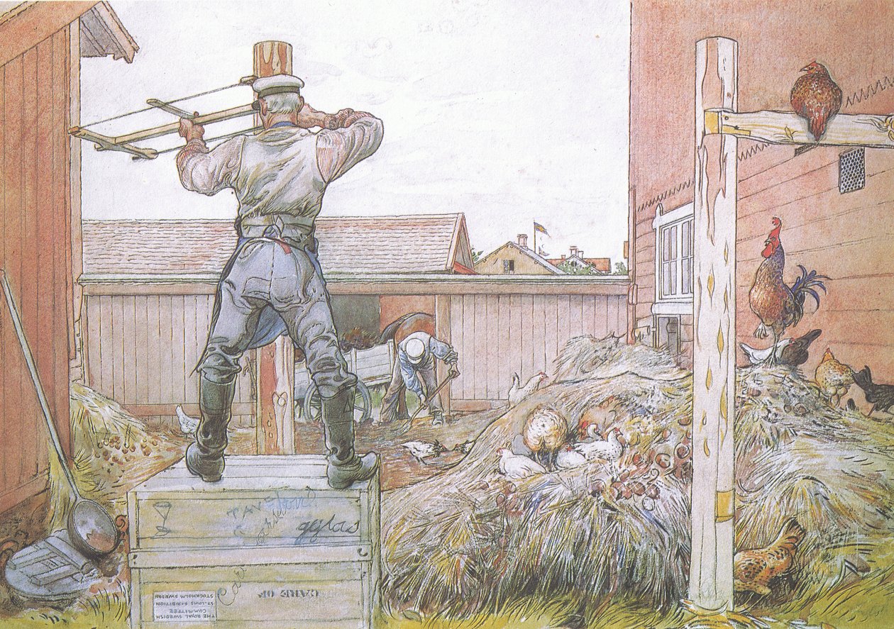 Kohout kokrhal po celou dobu, co Elfstrom řezal a tloukl od Carl Larsson