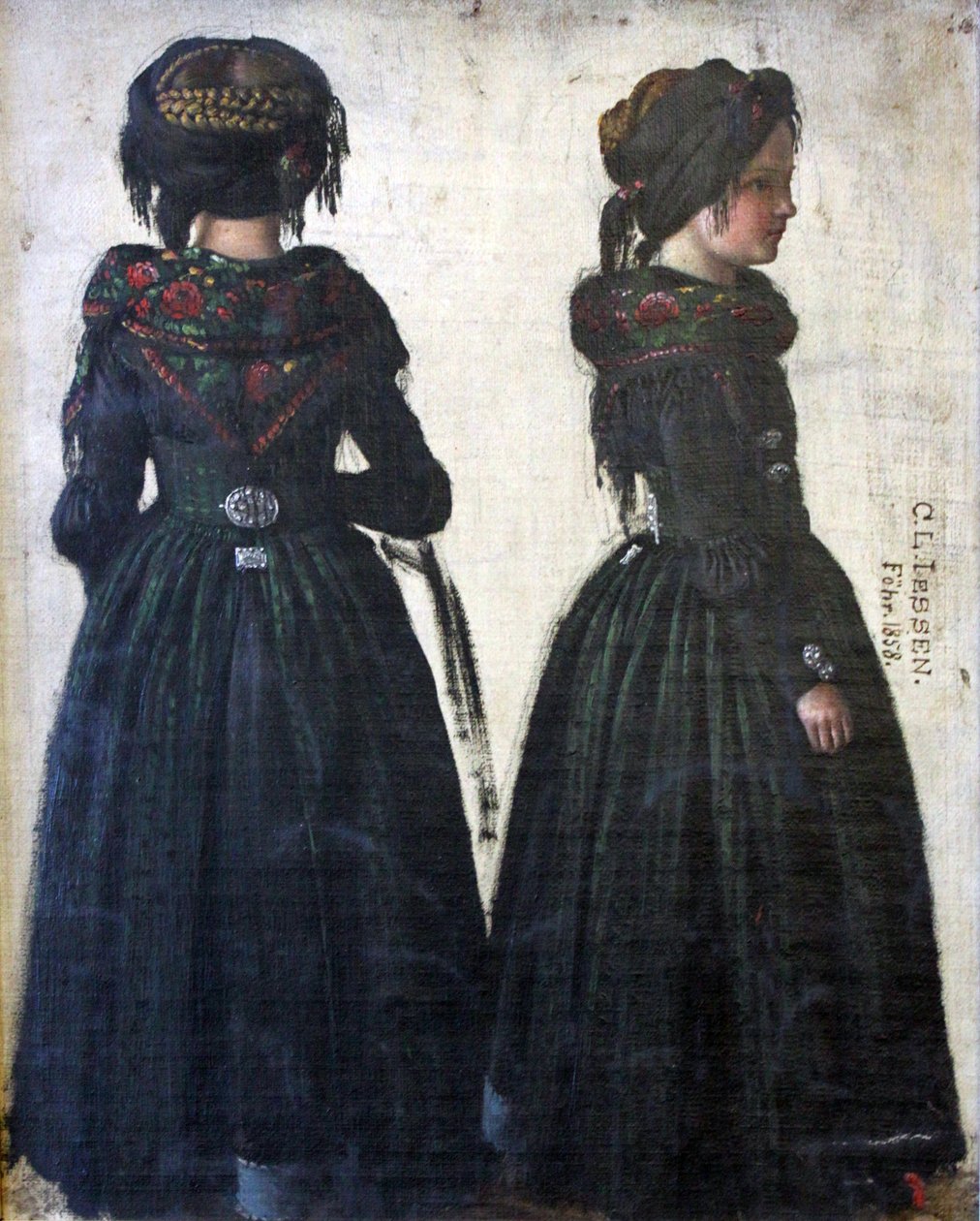 Frisian Woman ve dvojím zobrazení od Carl Ludwig Jessen