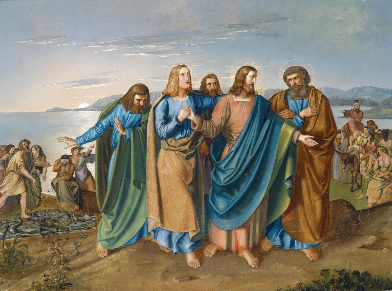 Ježíš a jeho učedníci na Galilejském moři od Carl August Heinrich Ferdinand Oesterley