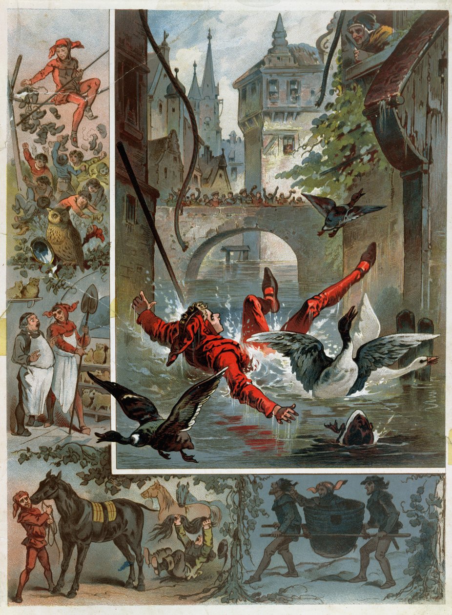 Ilustrace k příběhu Till Eulenspiegel od Richarda Strausse (1864-1949) cca 1860-80 od Carl Offterdinger