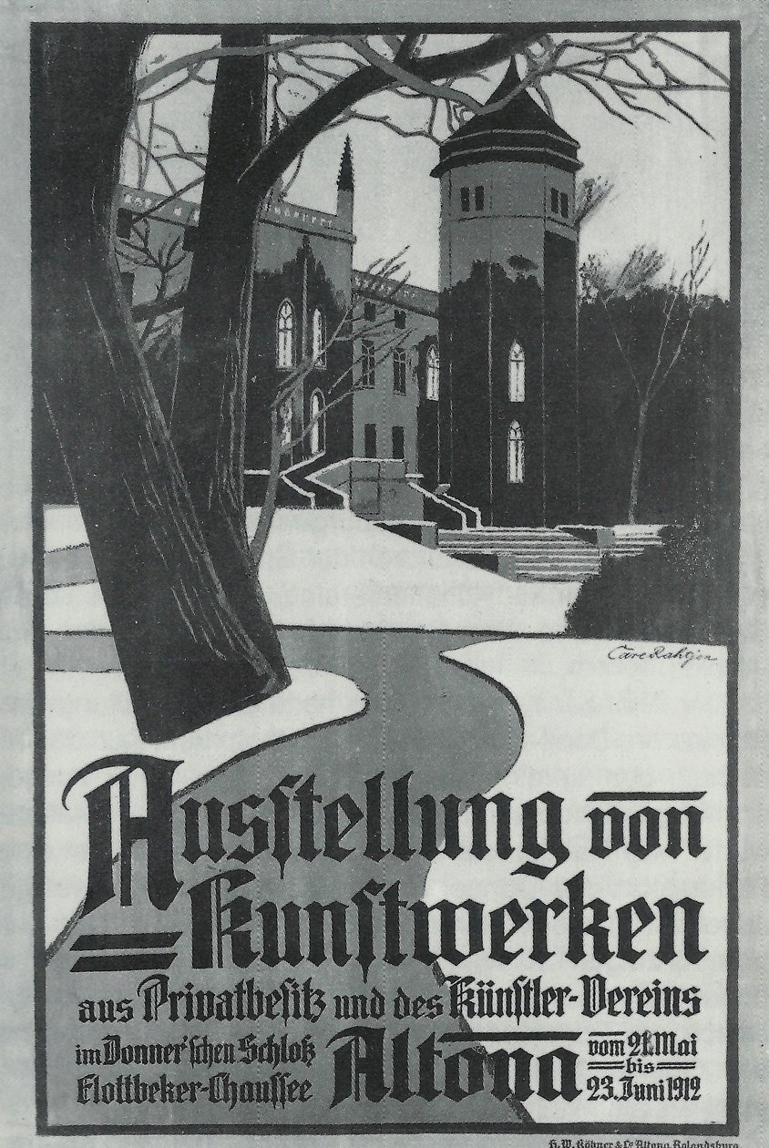 Černobílé ilustrace výstavního plakátu od Carl Rathjen