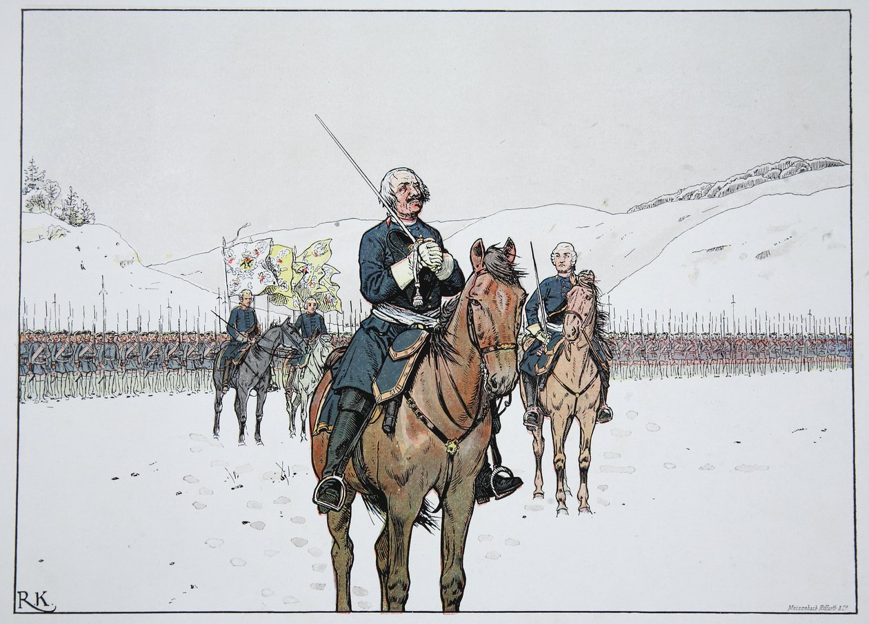 Modlitba starého Dessauera z bitvy u Kesselsdorfu, 15. prosince 1745 od Carl Röchling