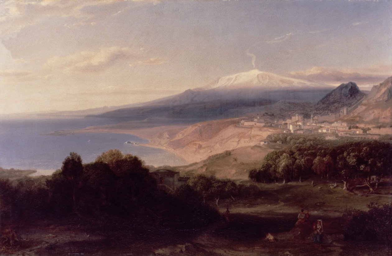 Taormina a Etna, kolem roku 1840 od Carl Rottmann