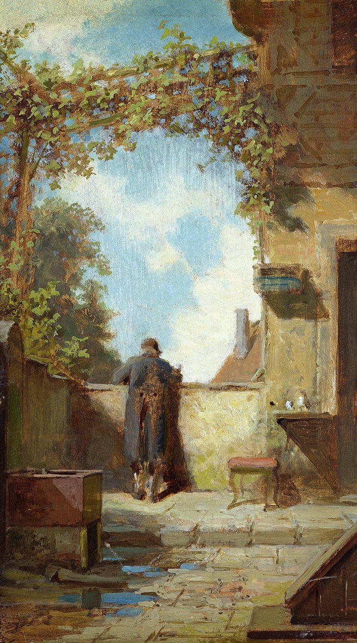 Starý muž na terase od Carl Spitzweg
