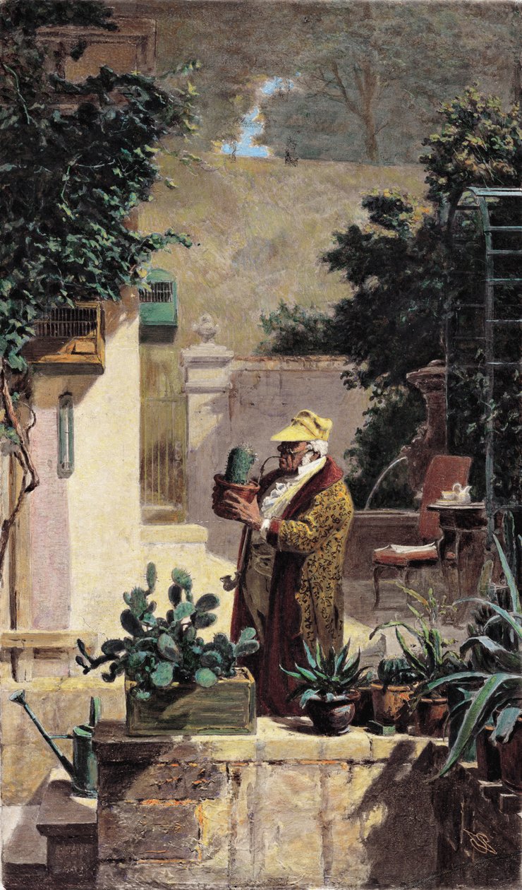 The Cactus Lover, před rokem 1858 od Carl Spitzweg