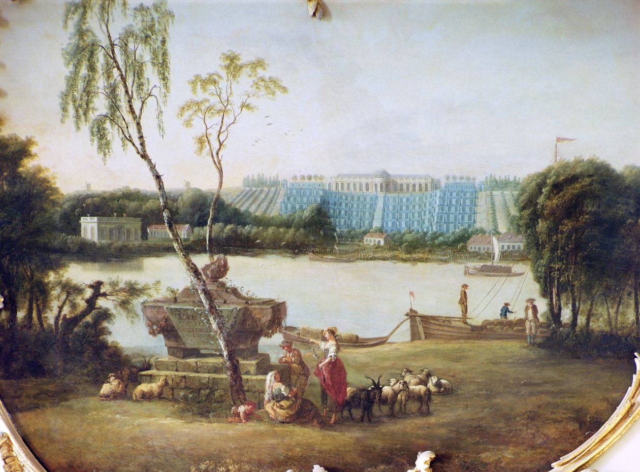 Výstavba teras na zámku Sanssouci, 1747 od Carl Sylva Dubois
