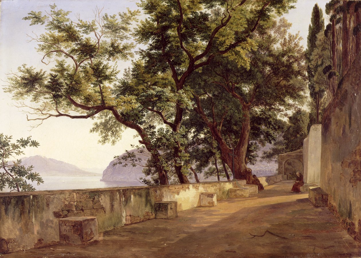Zahrada bratří kapucínů u Sorrenta, 1827 od Carl Wilhelm Goetzloff