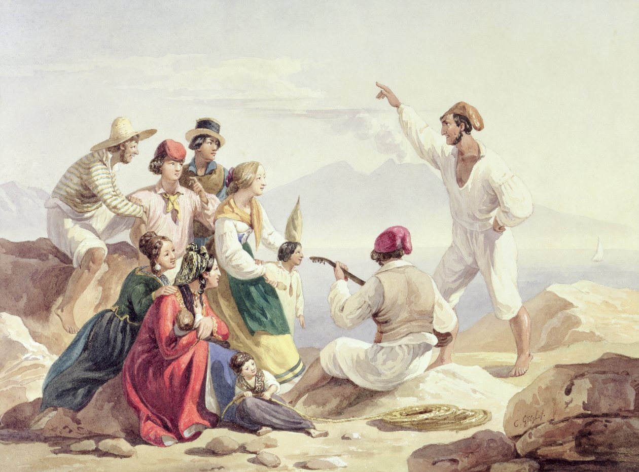 Skupina v neapolském kroji, cca 1827 od Carl Wilhelm Goetzloff