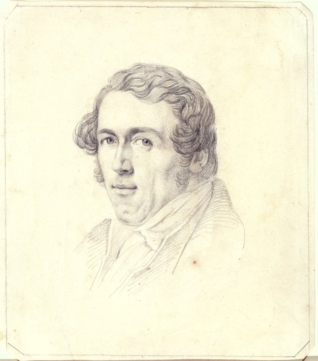 Autoportrét, cca 1825 (tužka na žlutém papíře) od Carl Wilhelm Goetzloff