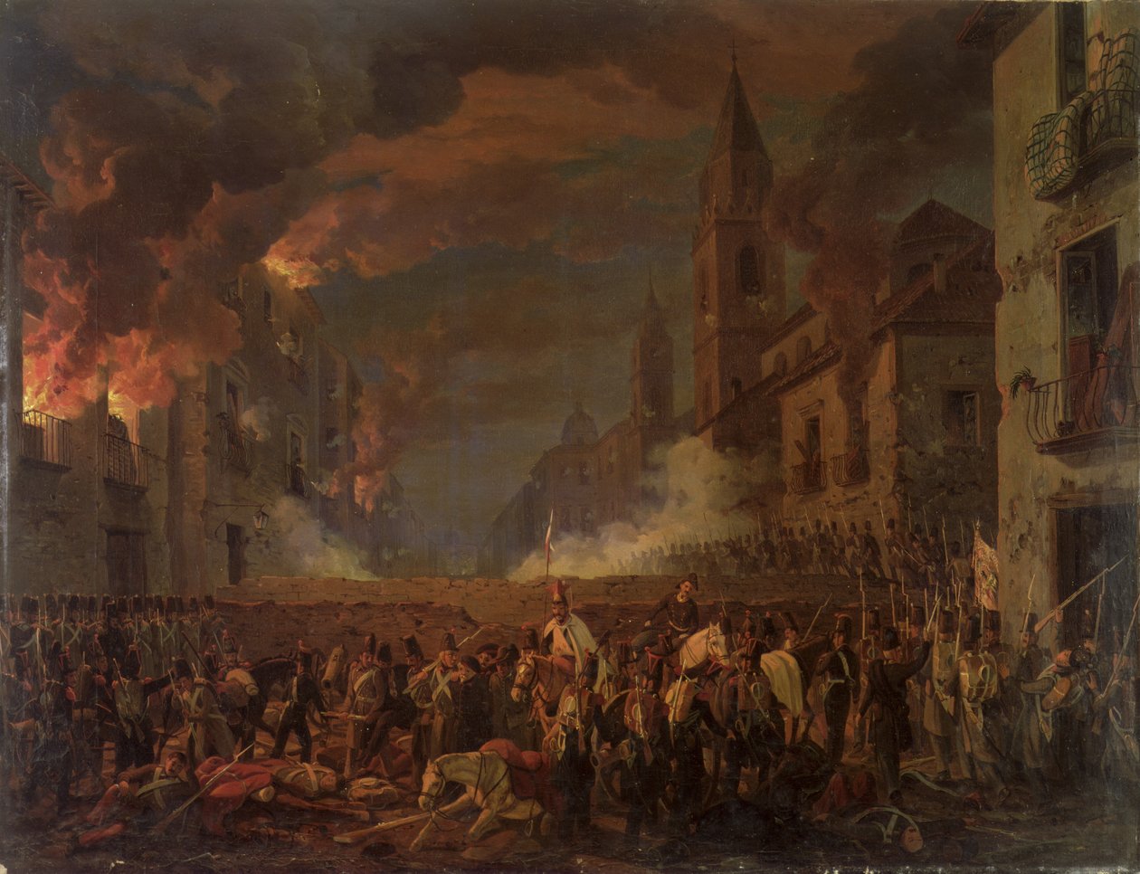 Dobytí Catanie 4. bernským plukem v noci z 5. na 6. dubna 1849 od Carl Wilhelm Goetzloff