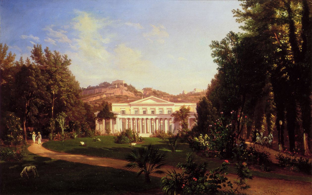 Villa Pignatella, Riviera di Chiaia, Neapol, kolem roku 1845 od Carl Wilhelm Goetzloff