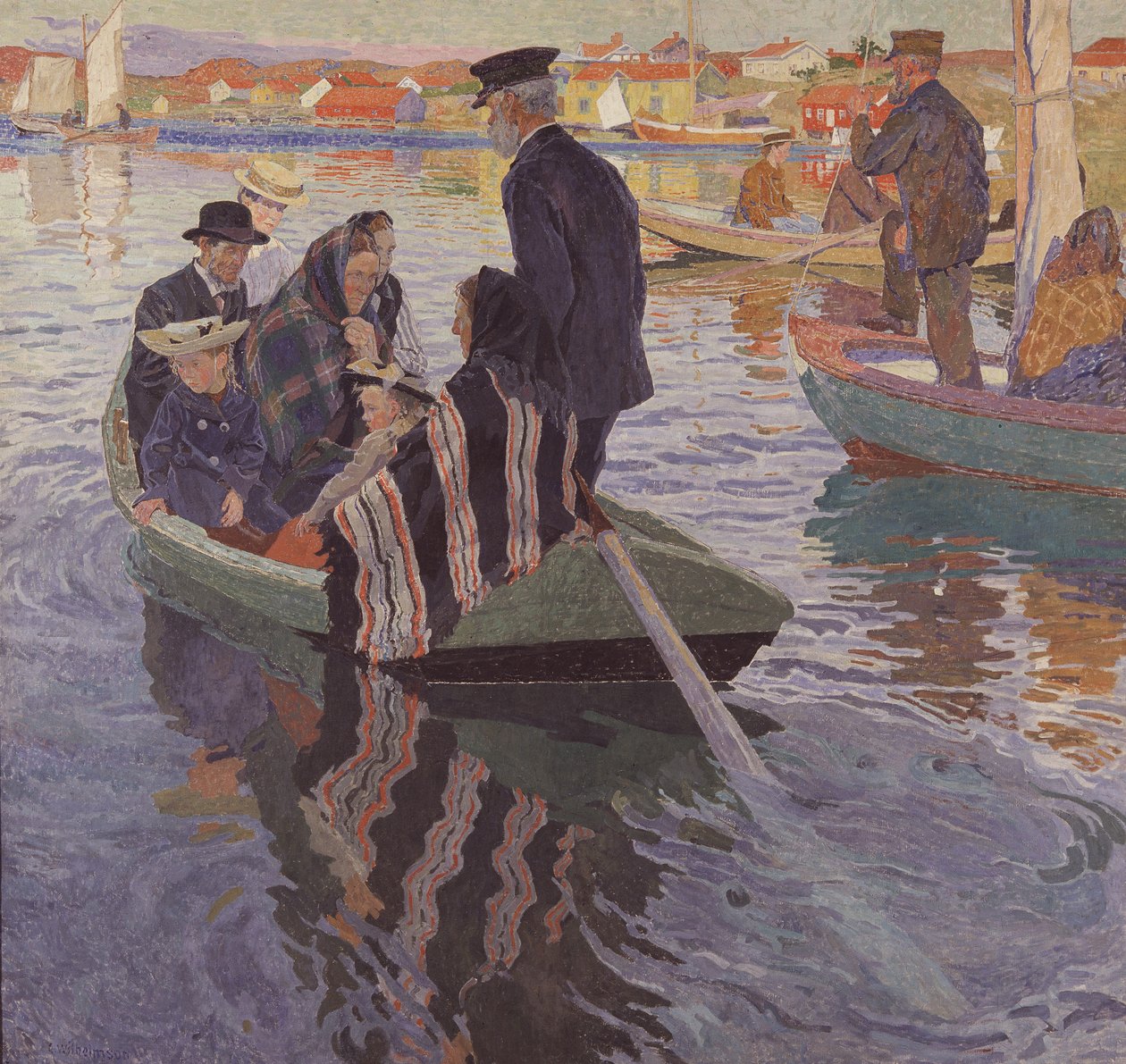 Návštěvníci kostela ve člunu od Carl Wilhelm Wilhelmson