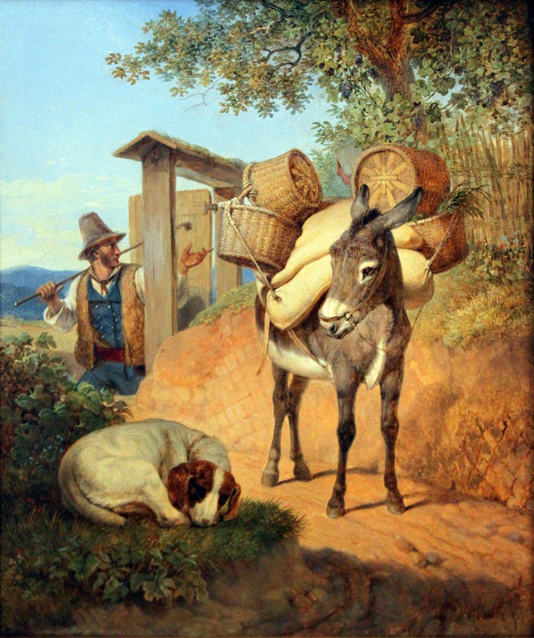 Osel, pes a řidič od Carl Wilhelm von Heideck
