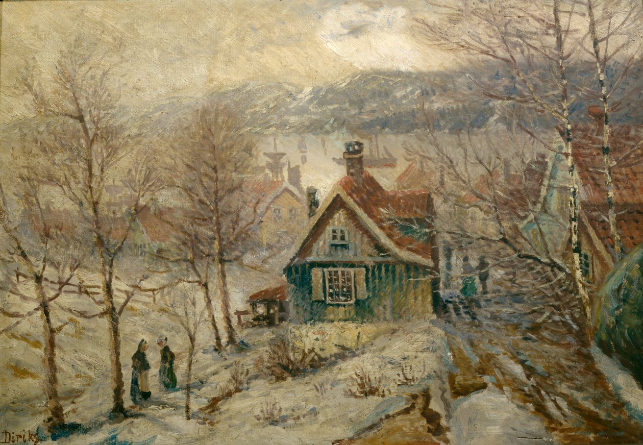 Pobřežní krajina s domem od Carl Edvard Diriks