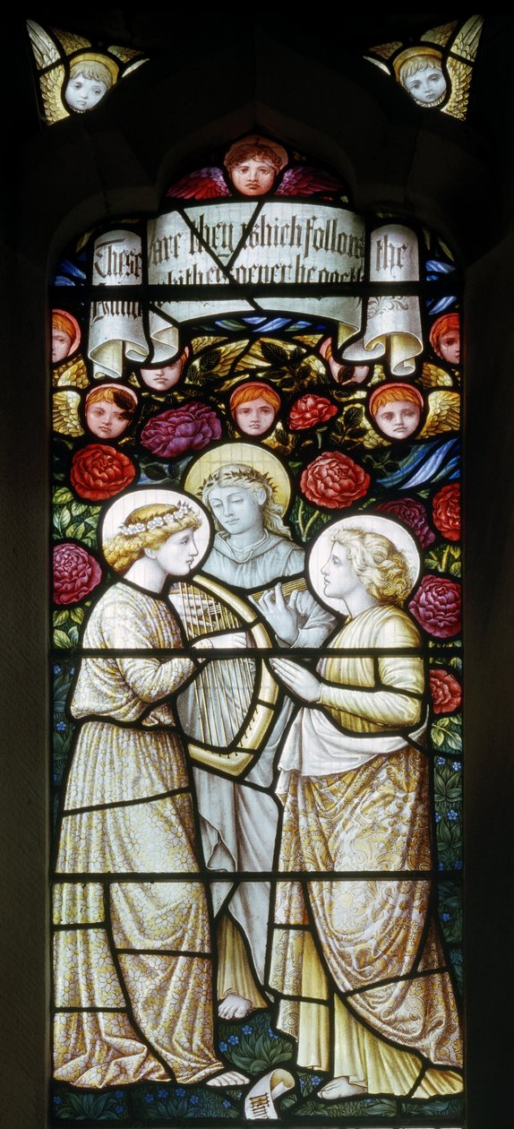 Llantysilio, St Tysilio, Shrigley & Hunt (1873-1982), Carl Almquist, Angel Musicians, 1890 od Carl Almquist