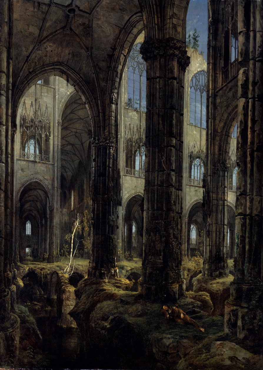 Zřícenina gotického kostela, 1826 od Carl Blechen