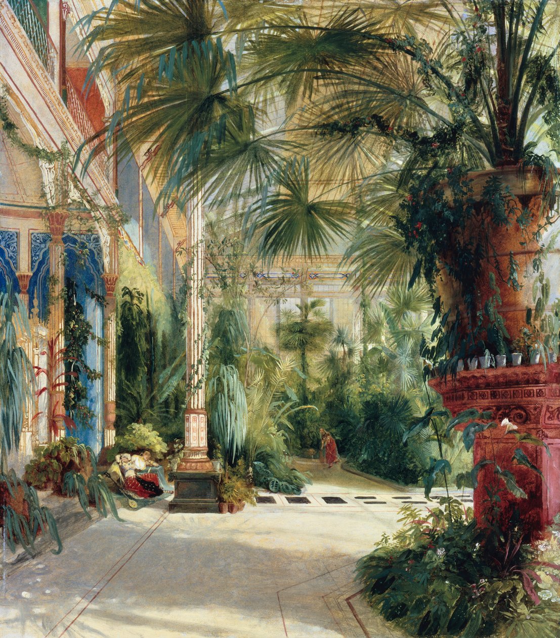 Německy: Das Innere des Palmenhaus auf der Pfaueninsel Interiér palmového domu od Carl Blechen