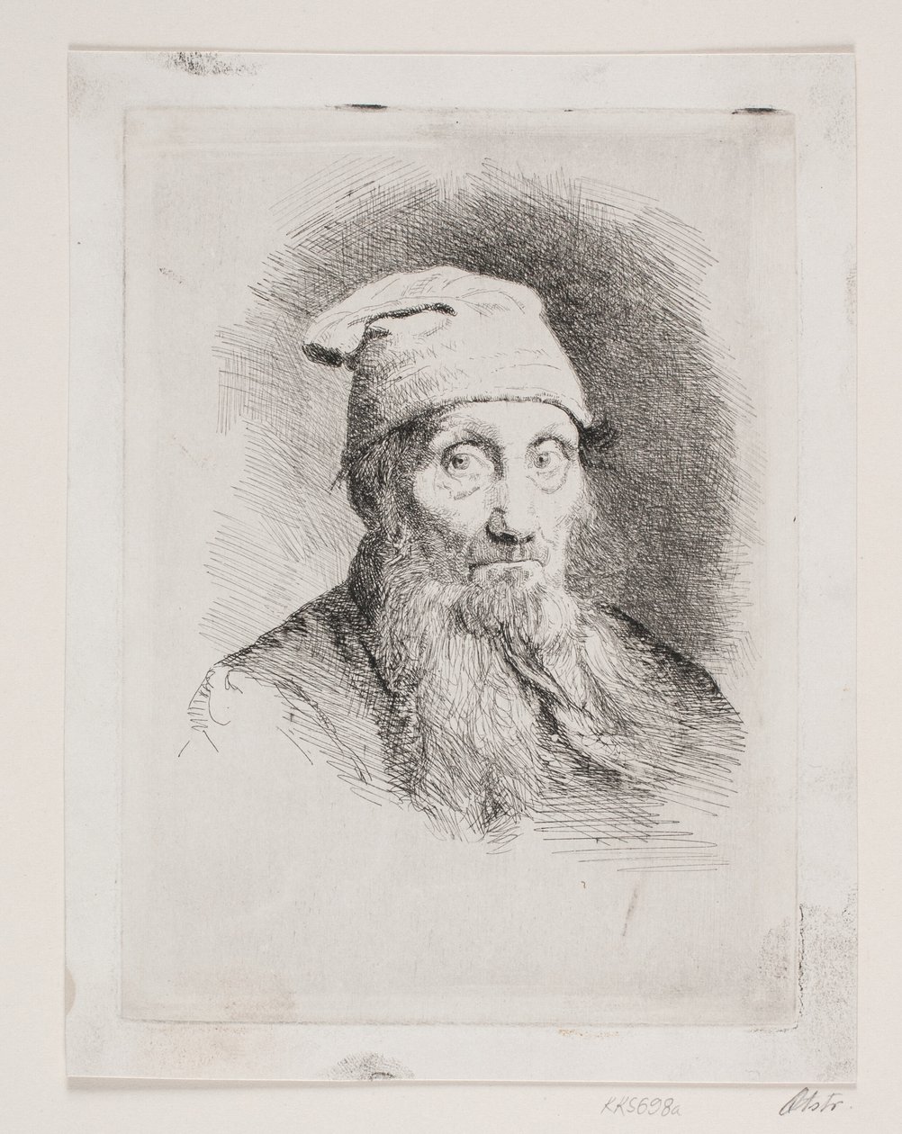 Starý muž s kloboukem. Obrázek poprsí od Carl Bloch