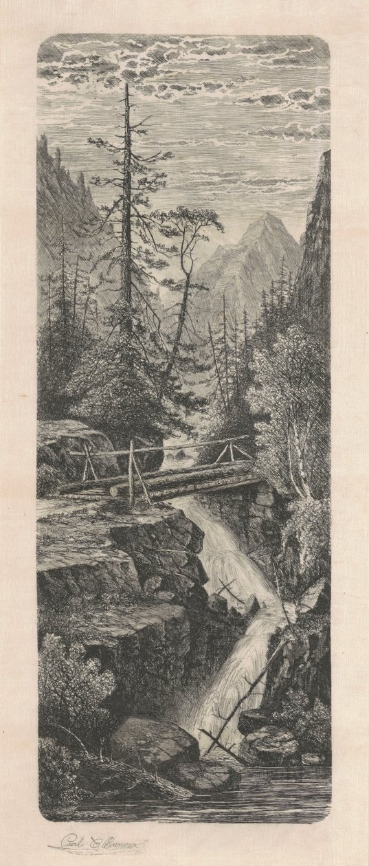 Vodopád, Skalnaté hory od Carl C. Brenner