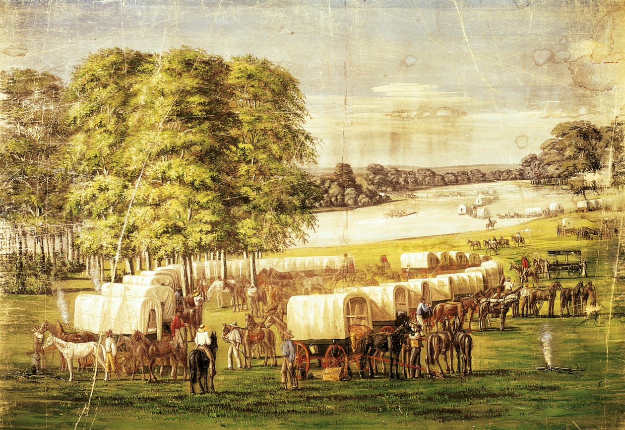 Průkopníci procházející pláněmi Nebrasky od Carl Christian Anton Christensen